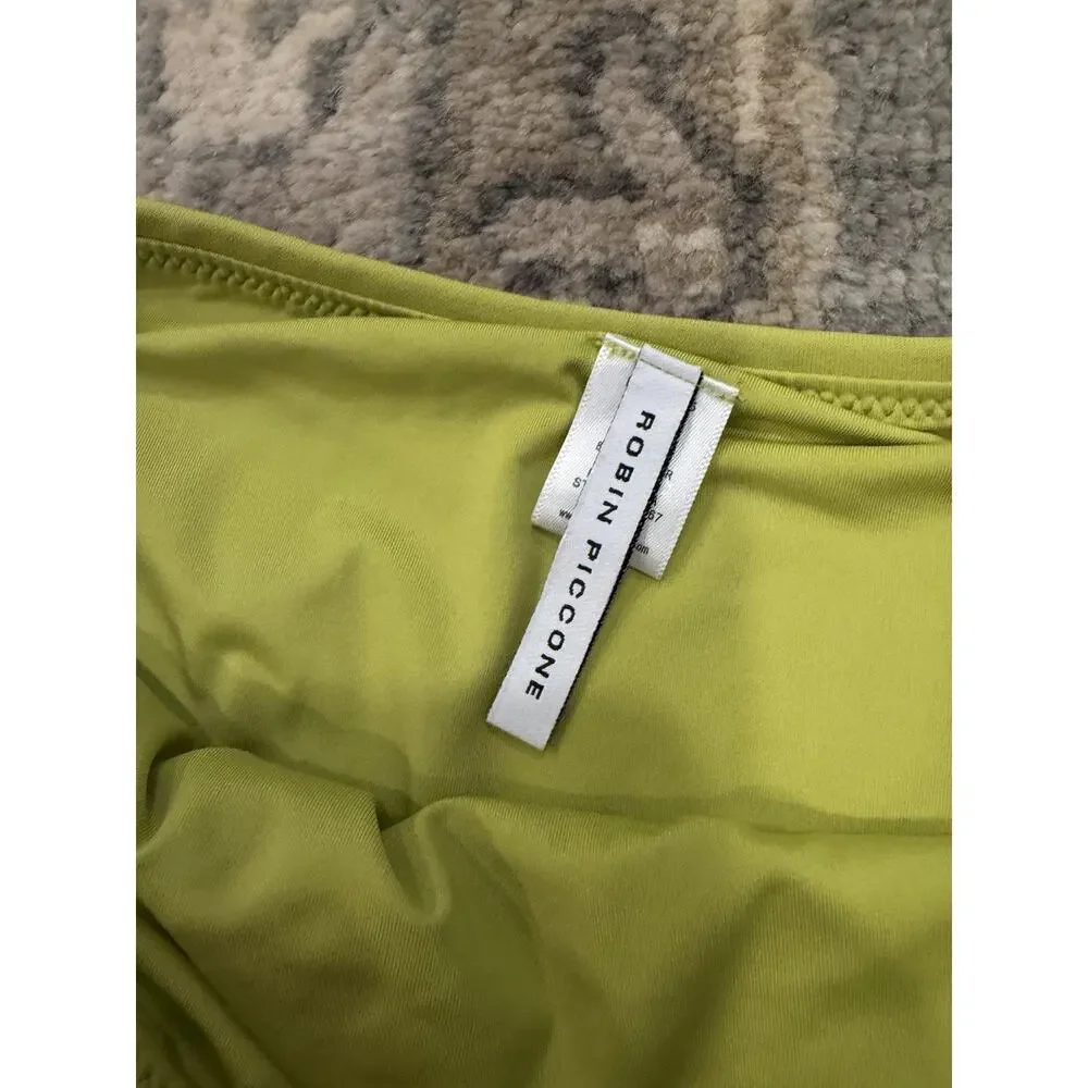 NEW! $86 ROBIN PICCONE AUBREY HIGH WAIST BIKINI BOTTOMS HONEYDEW SZ L NEW $129